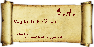 Vajda Alfréda névjegykártya